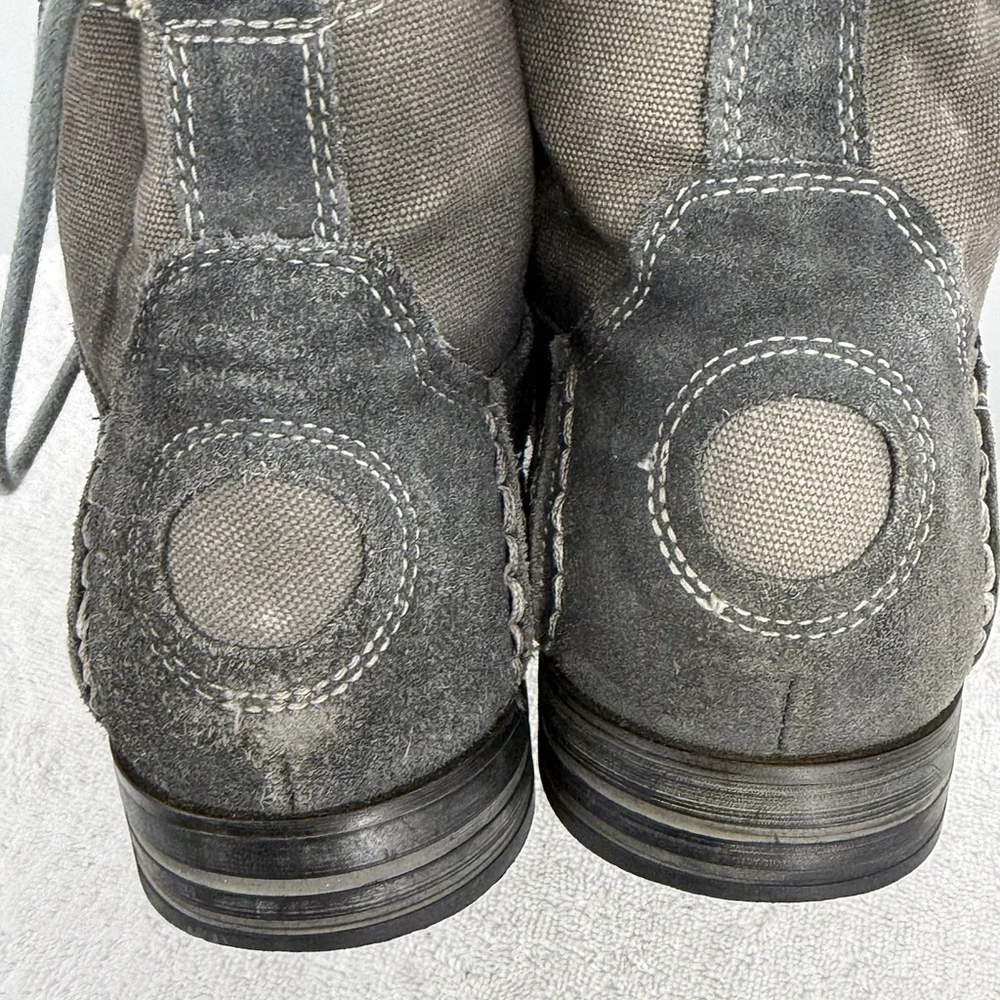 Bunker Boots Suede Lace Up Combat Boots Tara Size 8.5 Tibet Tin